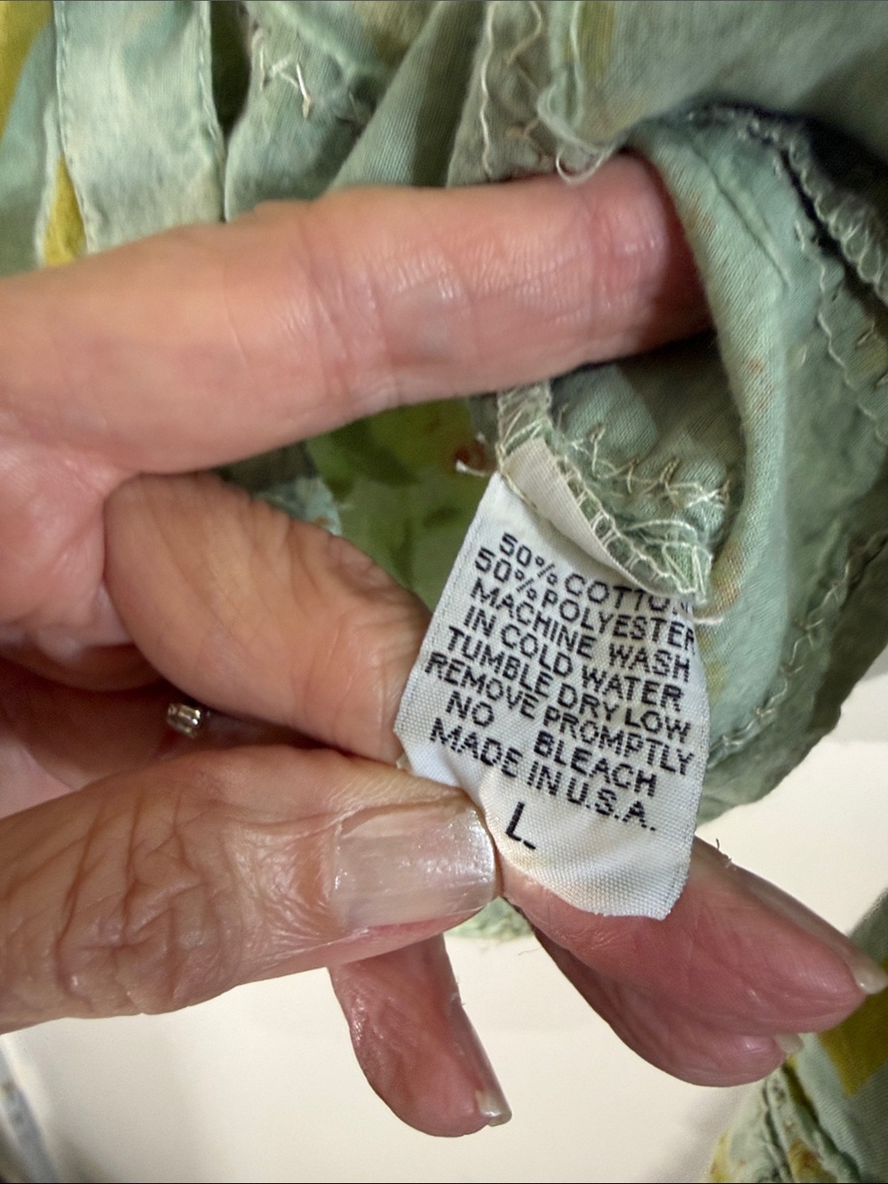 The Nu Vintage Floral Patch work Shirt in Mint, Yellow & Pink Boho Size Large - Picture 4 of 7